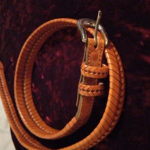 Ladies medium fishtail braided leather belt